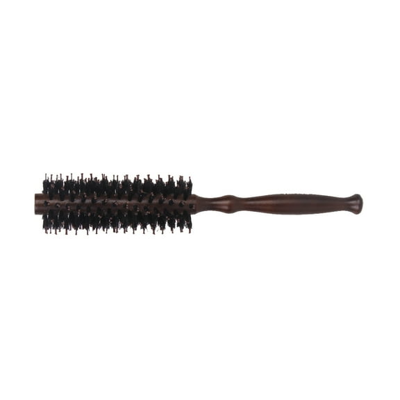 Small Round Hair Brush for Blow Drying Soft , Wooden Handle