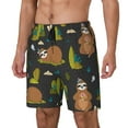 thumbnail image 2 of Balery Funny Sloths In The Forest Mens Swim Trunks Swim Shorts for Men Quick Dry Inseam Beach Shorts with Compression Liner Pocket-Medium, 2 of 9