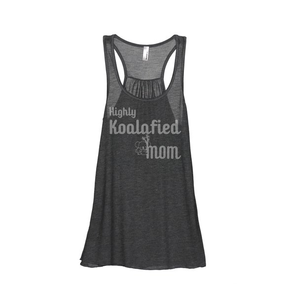 Thread Tank Highly Koalafied Mom Women's Sleeveless Flowy Racerback Tank Top Charcoal Small
