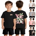 thumbnail image 4 of Zylarhe Girls Easter Shirt Boys Short Sleeve Tee for Play and Schoolyard Lightweight Crewneck Top with Easter Print Design Comfortable Soft Top for Kids Ideal Holiday Outfit 10-11 Years Black, 4 of 5