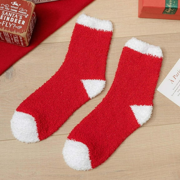 Wancir Womens Fuzzy Socks Cozy Fluffy Slipper Socks Soft Winter Warm Home Sleeping Christmas Socks