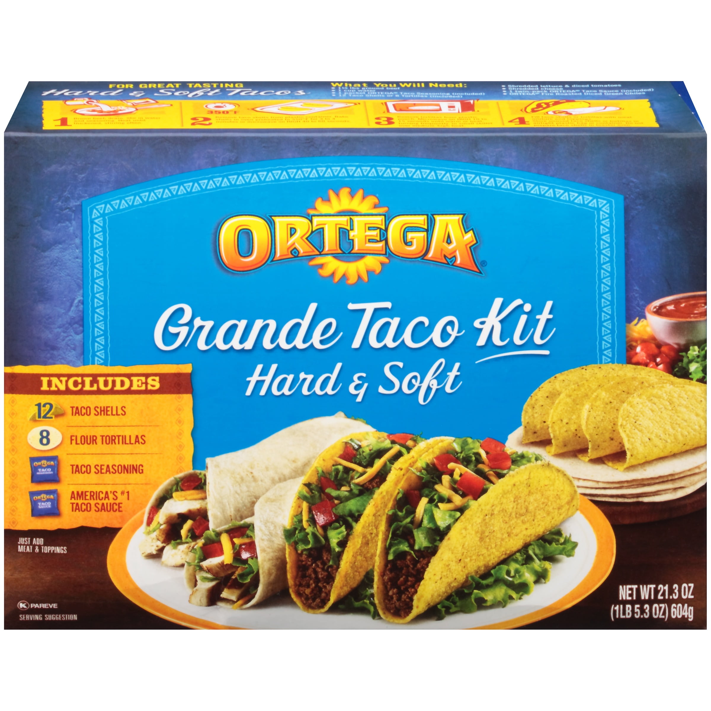 Ortega Hard & Soft Tacos Grande Dinner Kit, 21.3 oz