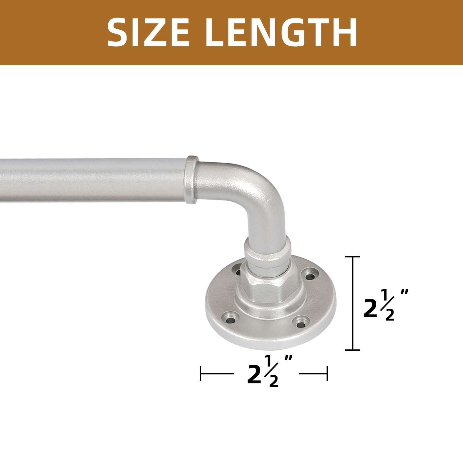 Turquoize Adjustable Spliced Industrial Pipe Single Curtain Rods for Bedroom Diameter 0.75,16.2-90.6",Nickel