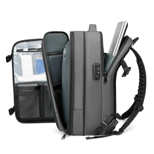 Aqur2020 Vacuum Seal Compression Backpack 25L to 60L Expandable Laptop Backpack with 17 Inch Laptop Compartment Wet Dry Separation Rainproof Travel Backpack for Business