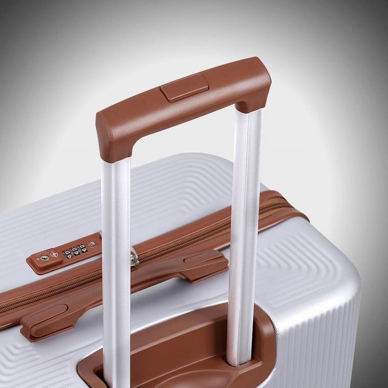 Hikolayae Cottoncandy Collection Hardside Spinner Luggage Sets in Border Silver, 3 Piece - TSA Lock