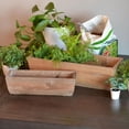 thumbnail image 3 of Balcony Box Planters, Set of 2, Rectangular, Plastic Lined, Fir Wood, 21.75 and 15.75 Inches, Nesting, 3 of 6