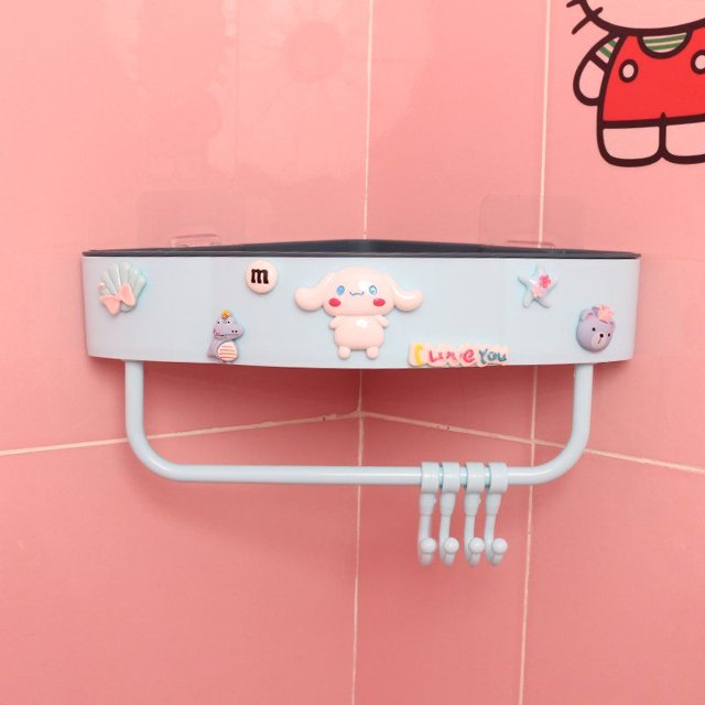 Perchero de baño con dibujos animados de Hello Kitty My Melody de Sanrio Kawaii, sin perforaciones, con gancho para colgar toallas