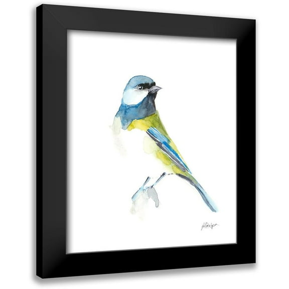 Harper, Ethan 12x14 Black Modern Framed Museum Art Print Titled - Watercolor Songbirds I
