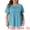 Lake Blue, variant on Women's Plus Short Sleeve Crew Neck Pleated Casual Tunic Blouse 1X Lake Blue