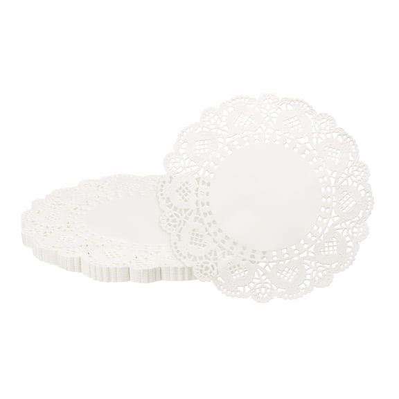 100pcs Paper Doilies 8" Round Disposable Lace Paper Doilies Placemats White
