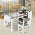 thumbnail image 7 of Arlopu Kids Drawing Table and 2 Chairs Set, Toddler Activity Table with 4 Storage Bins, Storage Shelves and Paper Roll, 7 of 7