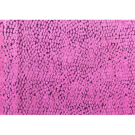Ahgly Company Indoor Rectangle Abstract Pink Modern Area Rugs, 5' x 8'