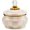 Rosy Check, variant on Enamel Squashed Pot, Cute Enameled Container with Lid, 20 Ounces, -and-White Rosy Check