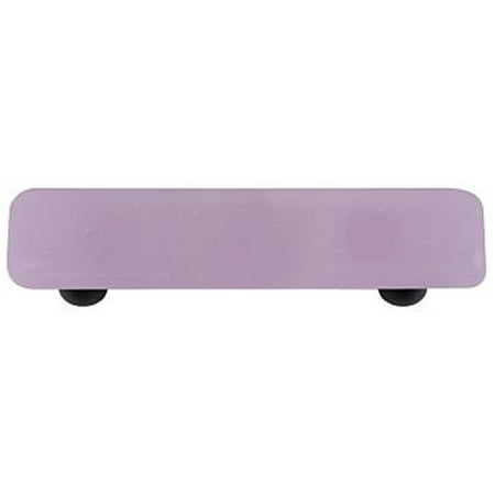 - Hot Knobs HK1035-PB Neo-Lavender Shift Rectangle Glass Cabinet Pull - Black Post