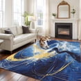 thumbnail image 3 of Gold Blue Sky Large Area Rugs for Bedroom Living Room, Soft Non Slip Carpet Bedside Rug, Abstract Vintage Oil Painting Art Rectangular Floor Cover Kitchen Accent Rug 5'x8' for Dining Room/Office, 3 of 9