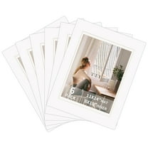 11x14 Picture Mats Set of 6, White Photo Mats for 8x10 Pictures