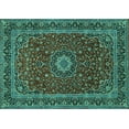thumbnail image 1 of Ahgly Company Indoor Rectangle Medallion Turquoise Blue Traditional Area Rugs, 6' x 9', 1 of 4