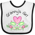 thumbnail image 3 of Inktastic Granny's Girl- Heart Flowers Girls Baby Bib, 3 of 4