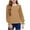 Khaki, variant on BLTIBY Girls Long Sleeve Shirts Spring Fall Chiffon Solid Color Blouses Dot Frill Neck Casual Loose Cute Top Tee Black 9-10 Years