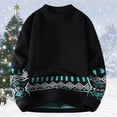 thumbnail image 2 of Winter Sweaters for Women Winter Crew Neck Sweater Coat With Pattern Loose Fit Pullover Knitted Top For Fashionable Casual Ugly Christmas Sweaters, 2 of 3