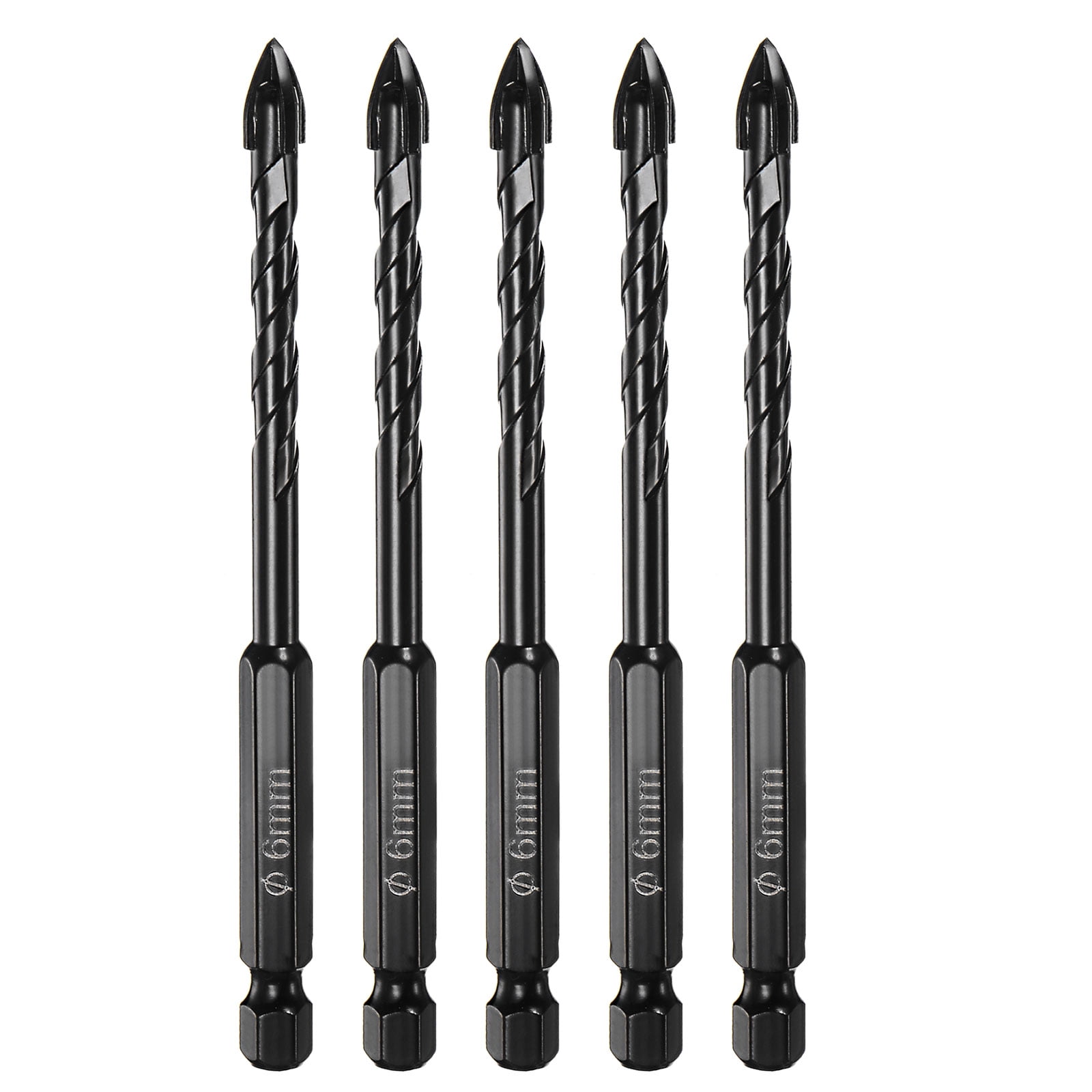 Uxcell 5pack Masonry Drill Bits, 6mm Concrete Drill Bit 1/4" Hex Shank Ceramic Drill Bit