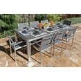 thumbnail image 4 of Belvedere 9-Piece Brushed Aluminum Outdoor Patio Furniture Dining Table Set with Dining Table and Eight Sling Chairs, 4 of 6