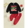 thumbnail image 2 of Toddler Baby Boy Girl Christmas Outfit Infant My First Christmas Sweatshirt Jogger Pants Clothes Set, 2 of 9