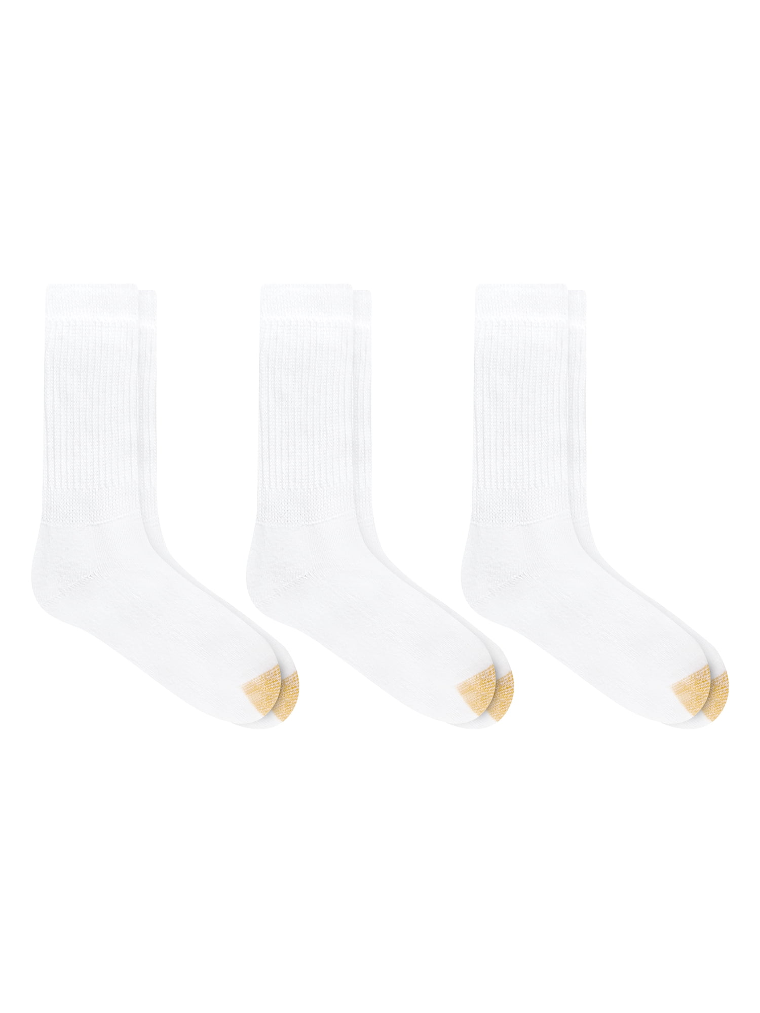 GoldToe Edition Women's Slouch Crew Socks White, 3 Pairs, Size 6-9