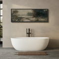 thumbnail image 5 of Large Framed Canvas Print Dark Forest with Misty River and White Flowers Wall Art Decorative Ready to Hang Painting for Living room Bedroom - 60"x20" Black Frame, 5 of 9