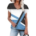 thumbnail image 1 of DPTALR T-shirt Imprimé pour Femmes Col en V Ample, 1 of 4