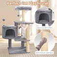 thumbnail image 7 of WK 36.22" Cat Tree Cat Tower with Soft Perch Cat Condo and Jute Scratching Post,Grey, 7 of 7