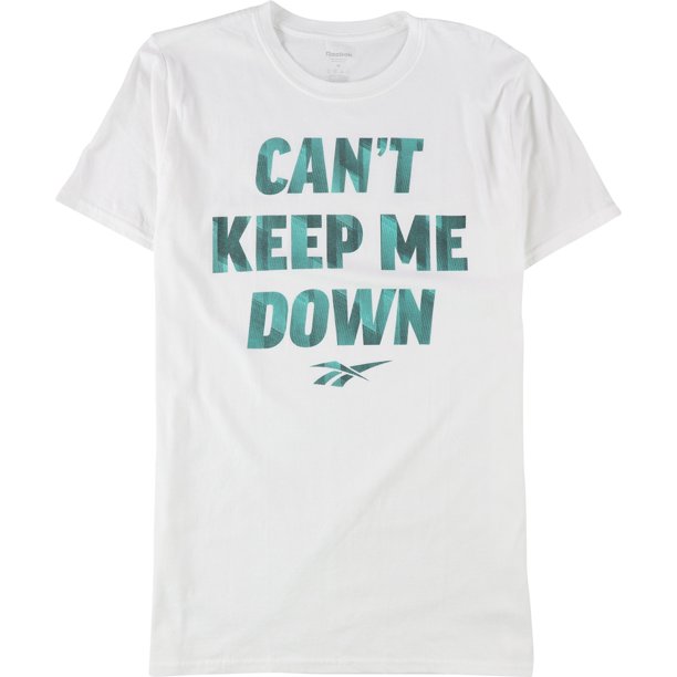 Reebok Can't Keep Me Down Graphic - Camiseta para hombre, color blanco, talla mediana