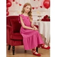 thumbnail image 3 of Arshiner Tween Girl Summer Dresses Easter Graduation Tie Back Flutter Sleeve Maxi Dress, 3 of 6