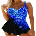 thumbnail image 1 of Women Sleeveless V-Neck Swimwear Plus Size One-Piece Swimsuit Rhinestones Bikini, 1 of 6