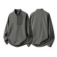 thumbnail image 6 of Quarter Zip Pullover Men 1/4 Zip Softshell Golf Jacket Fleece Lined Wind Resistant Loose Sweatshirt Zipper Pockets Spring Fall Big & Tall Size M-4XL Army Green, 6 of 6