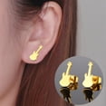 thumbnail image 1 of Boucles d'Oreilles Argent Acier Inoxydable Clou Guitare Boucles d'Oreilles Femme Mode Boucles d'Oreilles Acier Inoxydable Minimaliste Boucles d'Oreilles à la Mode, 1 of 5