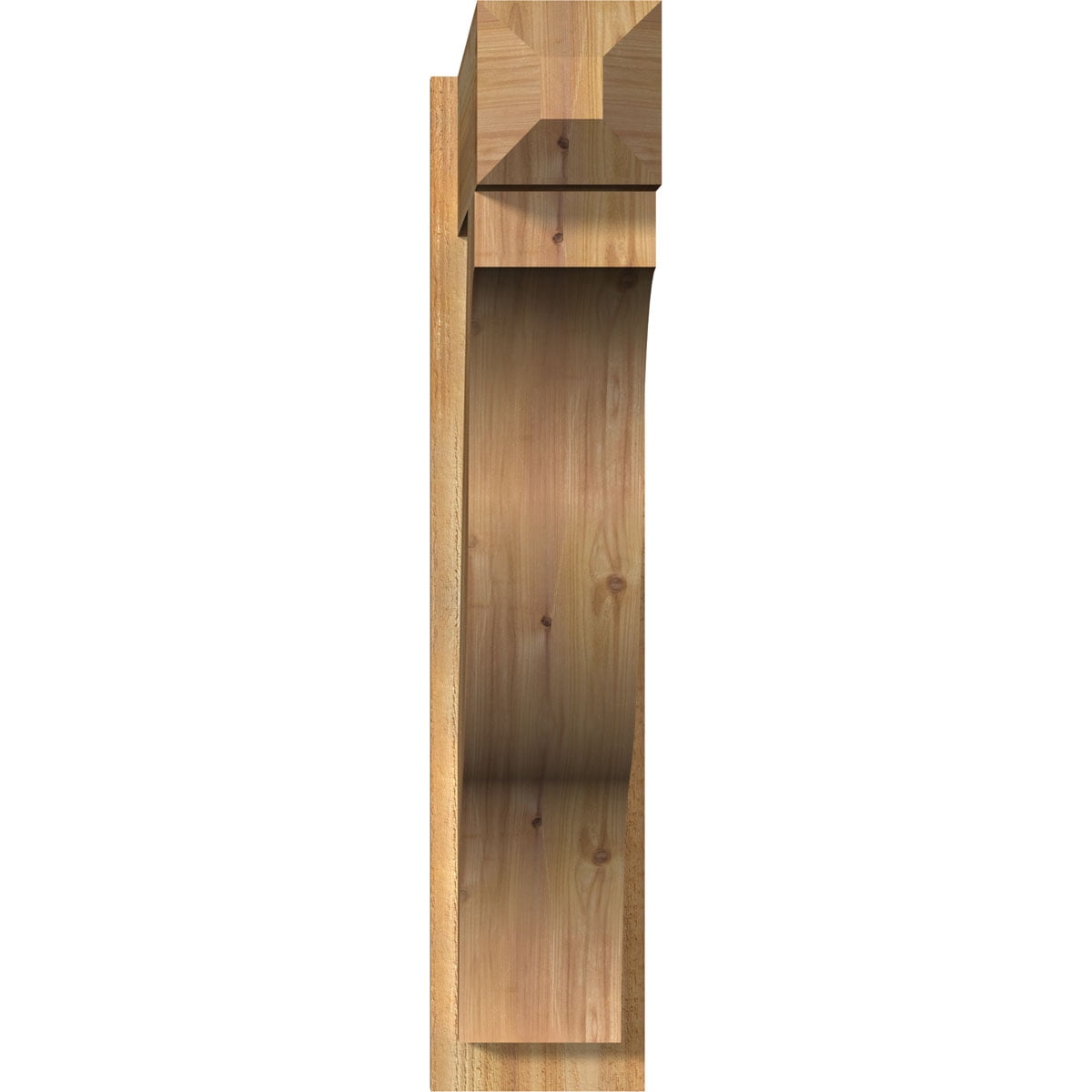 Ekena Millwork 8"W x 38"D x 38"H Funston Rough Sawn Craftsman Outlooker, Western Red Cedar