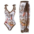thumbnail image 1 of Conjunto de traje de baño de una pieza con tirantes cruzados Especial para trajes de baño Vestido de playa de gasa fijo para mujer, 1 of 6