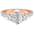 thumbnail image 3 of 3 Carat IGI Certified Oval Shape Lab Grown Diamond Engagement Ring | 14K Rose Gold | Tiara Three Stone Lab Diamond Ring | FG-VS1-VS2 Quality Friendly Diamonds, 3 of 5