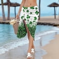 thumbnail image 6 of Yourumao St. Patrick's Butterfly Beach Cover Up for Women Clover Printed Sarong Coverup Spaghetti Strap Wrap Dresses Beach Vacation Bathing Suits, 6 of 9