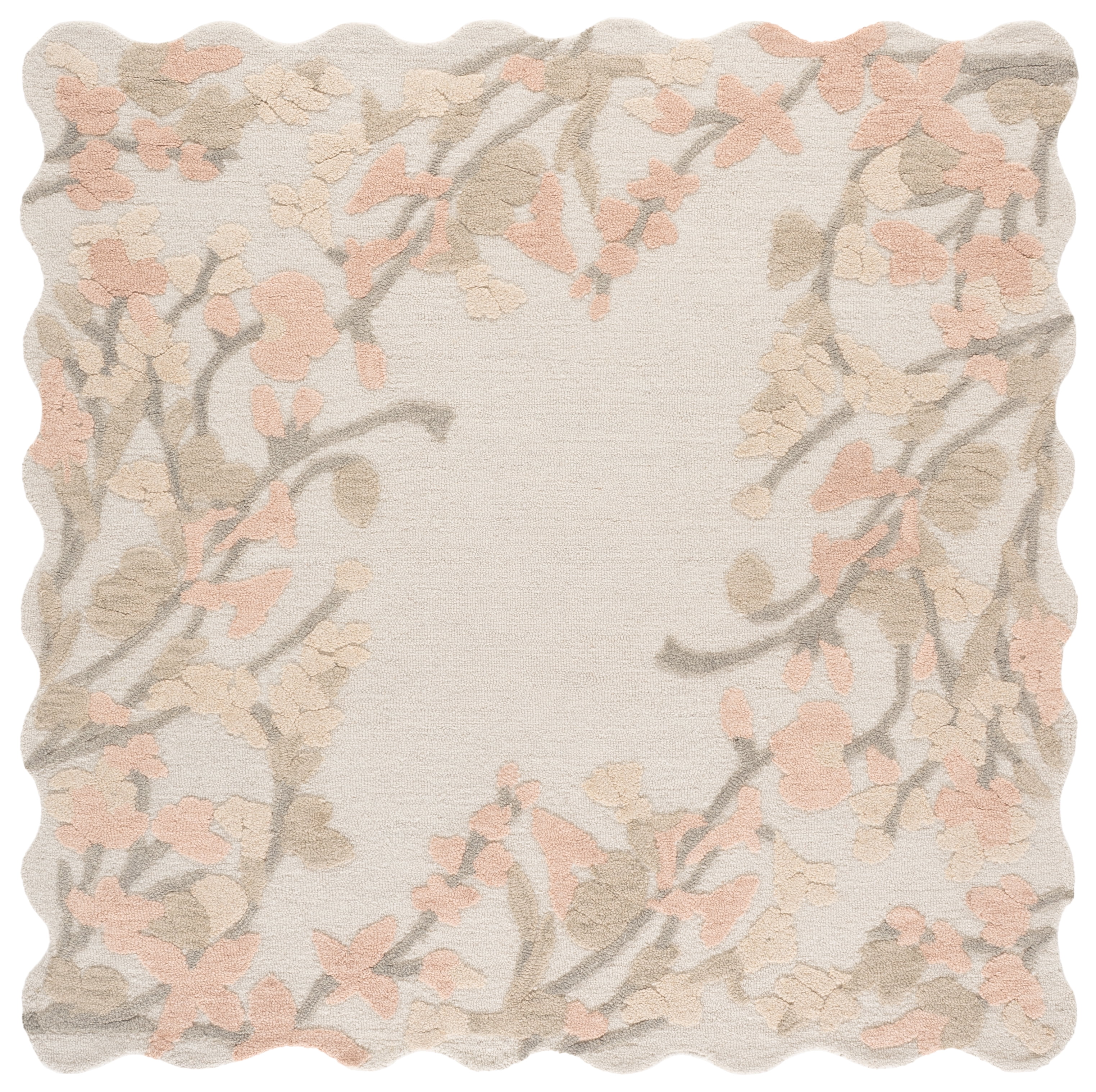 Safavieh Jardin Stacy Floral Area Rug, Beige/Rust, 6' x 6' Square