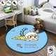 thumbnail image 2 of Alfombras azules de dibujos animados para dormitorio, Alfombra de estilo bonito para habitación de niños, suave, antideslizante, para gatear, alfombra redonda para habitación de bebé Fivean unisex, 2 of 2