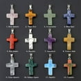 thumbnail image 3 of Natural Quartz Crystal Cross Pendant Chakra Stone Mixed Crucifix Shape Decor DIY, 3 of 9