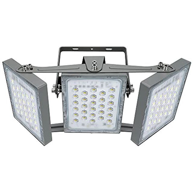 Lumière de Projection LED Extérieure, STASUN 150W 13500LM Éclairage Extérieur avec Angle d'Éclairage de 330°, 5000K, 3 Têtes Réglables, IP65 Étanche Lumières de Sécurité Extérieures pour Jardin, Parking
