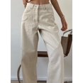 thumbnail image 3 of Y2K Beige Cargo Jeans Women Vintage Streetwear Basic Baggy Pants Oversize High Waist Loose Denim Trousers Female 90s, 3 of 6