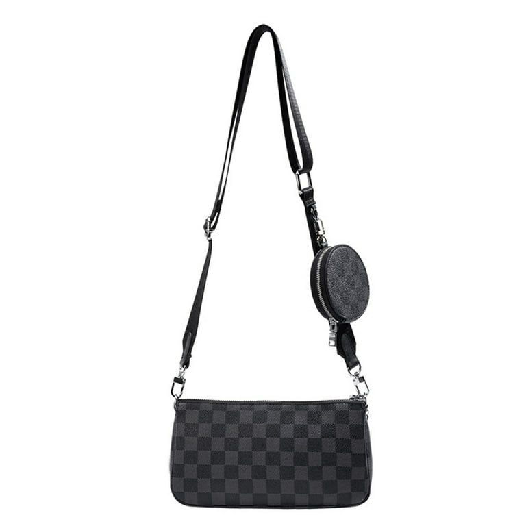 Sexy Dance Women Crossbody Bags,Checkered Tote Shoulder Handbags with Small Coin  Purse Including 3 Size bags 