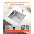 thumbnail image 3 of VEVOR 30 inch Kitchen Sink Workstation, 304 Stainless Steel Undermount Sink, Drop-In Single Bowl Farmhouse Basin with Ledge & Multiple Accessories,Household Dishwasher Sinks for RV,Prep Kitchen,Bar, 3 of 9