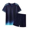 thumbnail image 2 of Gubotare Boys Athletic Outfits Girls Set 2 Piece Girls Tshirt and Shorts Matching Set with Pockets 5T 6T (Navy,5-6 Years), 2 of 4