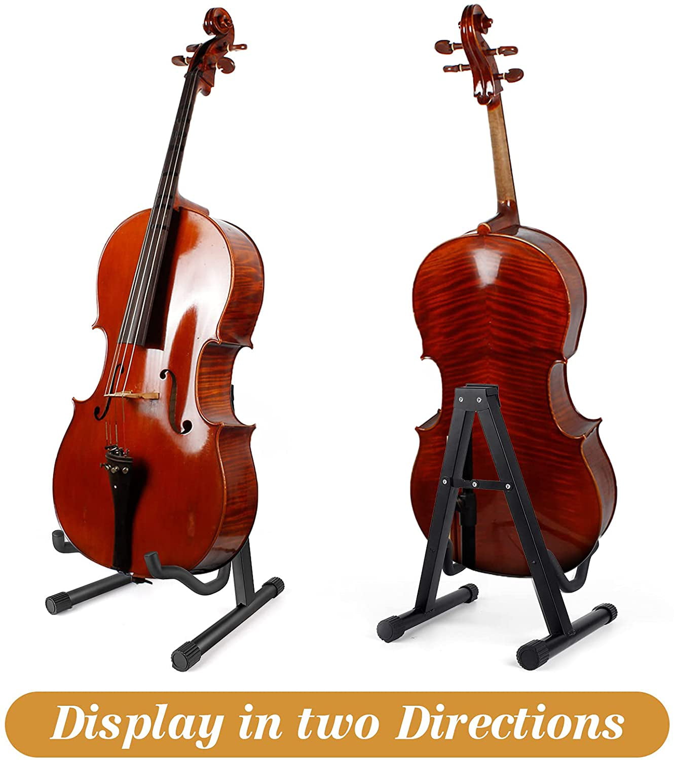 Adjustable Folding Cello Stand for 1/8-4/4 Cellos Simple and Generous Sturdy and Practical 