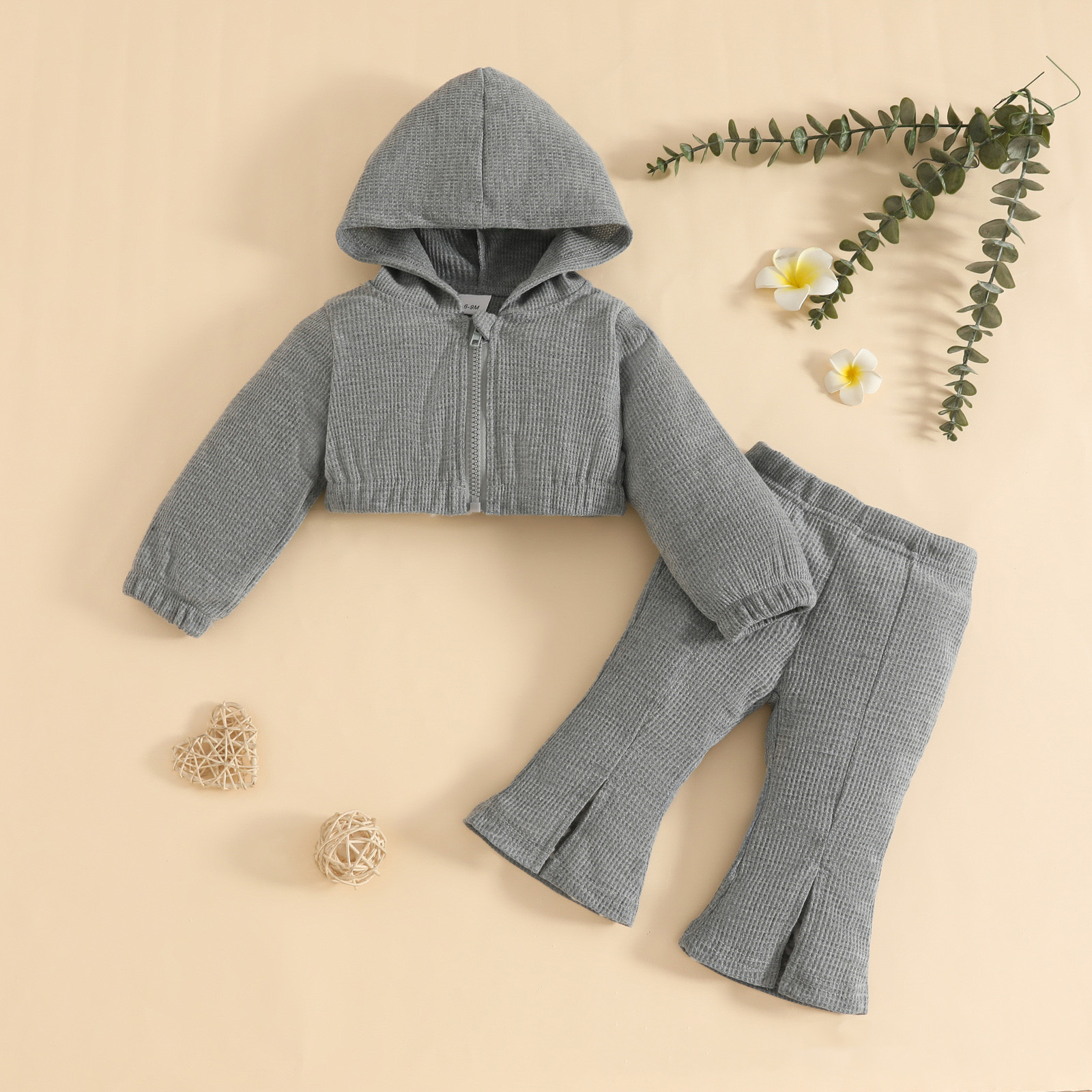 Zshosam Toddler Girls Clothes Sets Little Girls Pullover Hoodie and Leggings Outfit Set Infant to Big Kid Size 18 24 Months,(Dark Gray 18-24 Months)